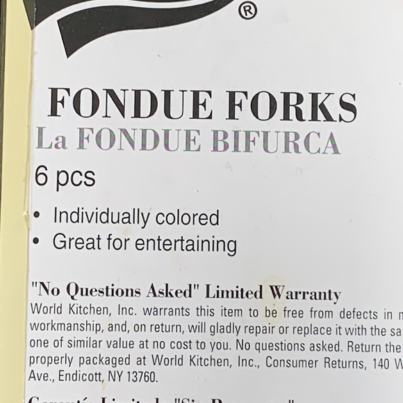 Vtg Ekco Fondue Forks Individually Colored Ends 6 Pcs New in package 59272 - Picture 8 of 10